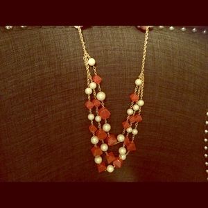 Kate spade tiered pearl and pink necklace
